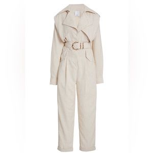 Like New - Acler Hanbury Belted Cotton-Blend Jumpsuit size 10. Intermix
